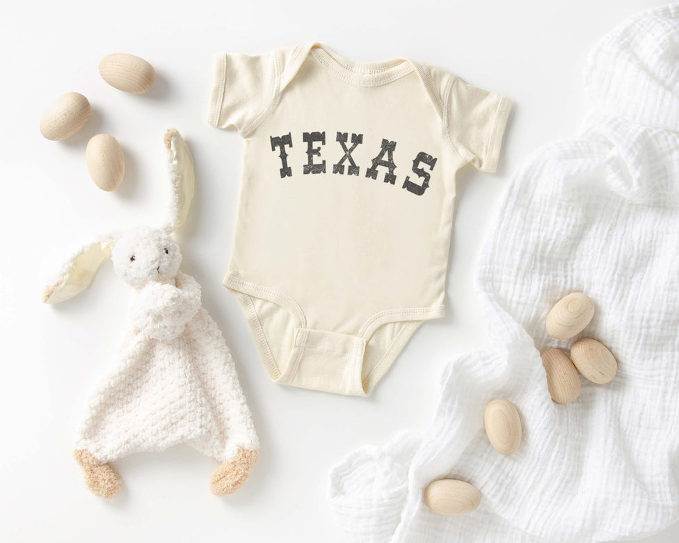 Unisex Texas State Graphic Baby Onesie - Ivory Color