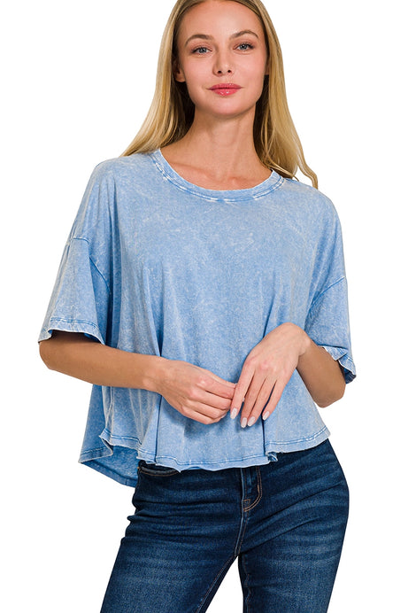 Crinkle Washed Cotton Tee