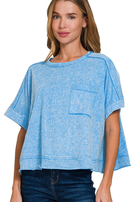 Malibu Crinkle Washed Cotton with Pocket