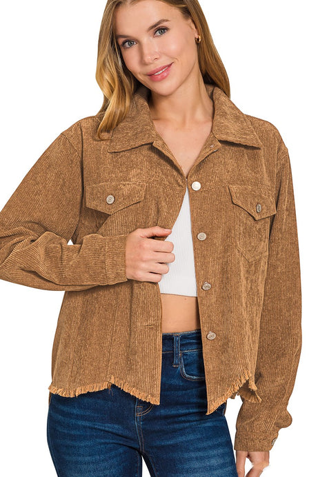 Distressed Corduroy Jacket