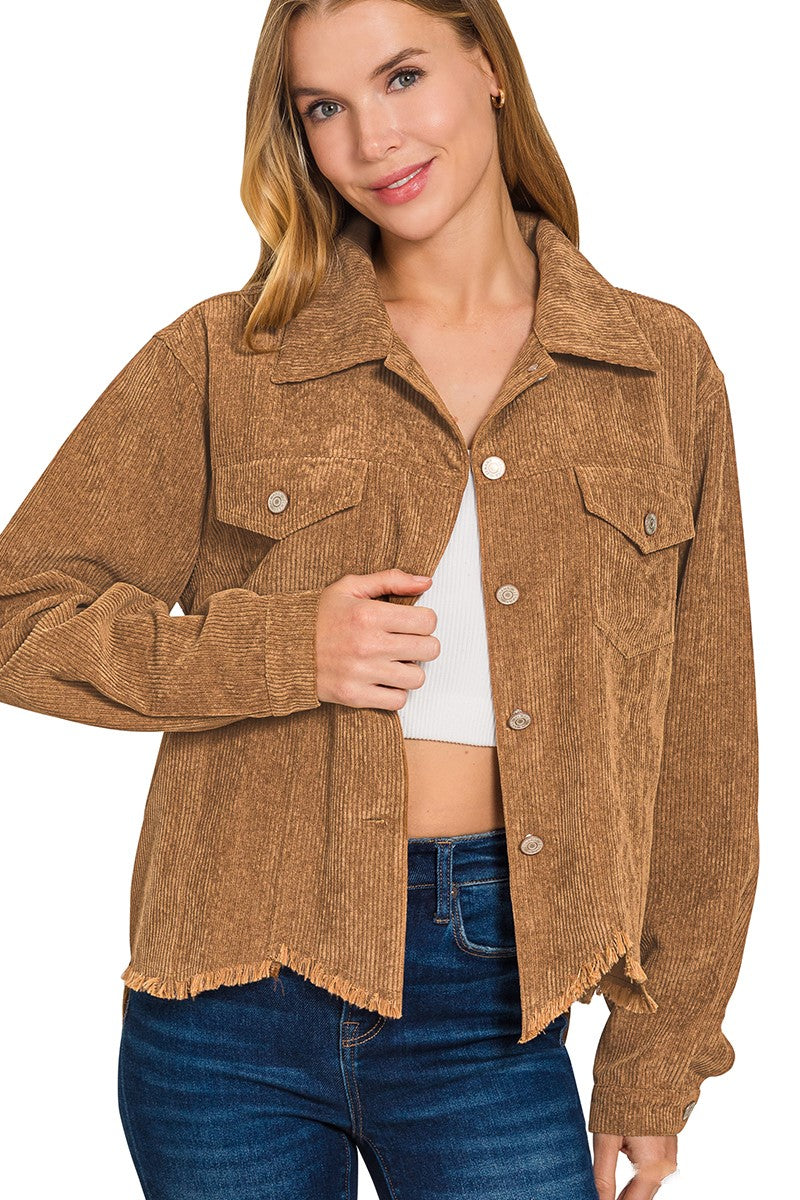 Distressed Corduroy Jacket