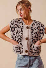 Leopard Knit Sweater Vest