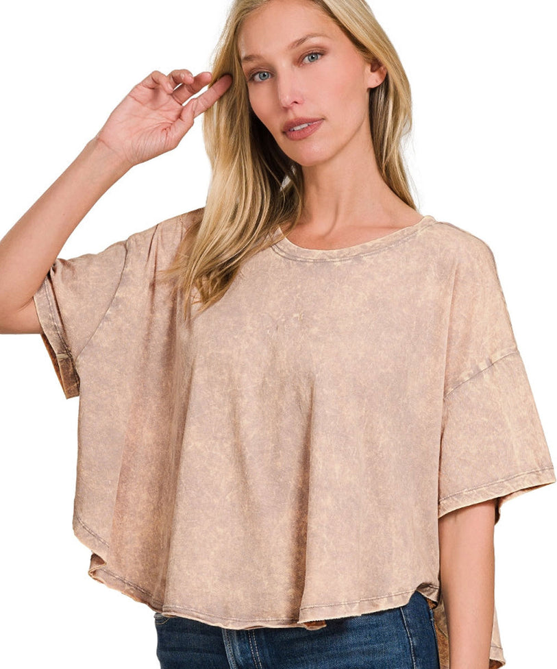 Malibu Crinkle Washed Cotton Sand and Coral Colors