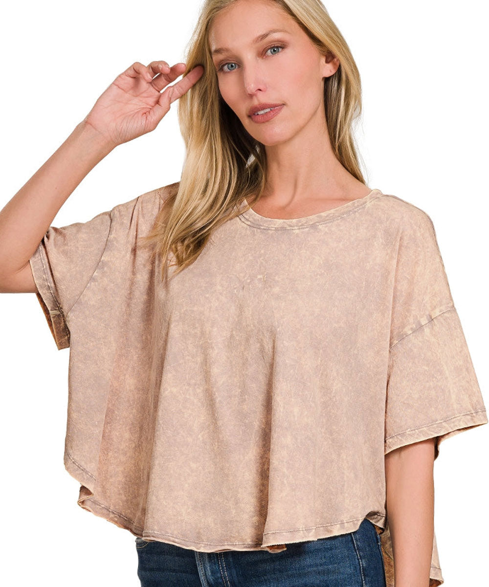 Malibu Crinkle Washed Cotton Sand and Coral Colors
