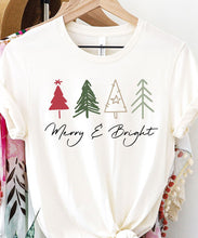 Merry and Bright Christmas Trees T-shirt - White Color