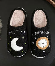 Moon and Clock Plush Slippers