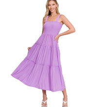 "Lavender" Smocked Tiered Maxi Dress - Lilac Color