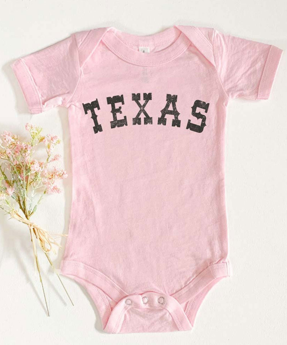Texas State Graphic Baby Onesie - Pink Color