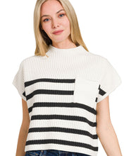 Short Sleeve Striped Sweater Top