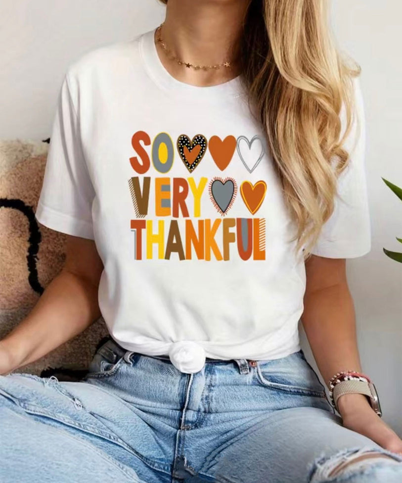 Thankful Thanksgiving T-shirt - White Color