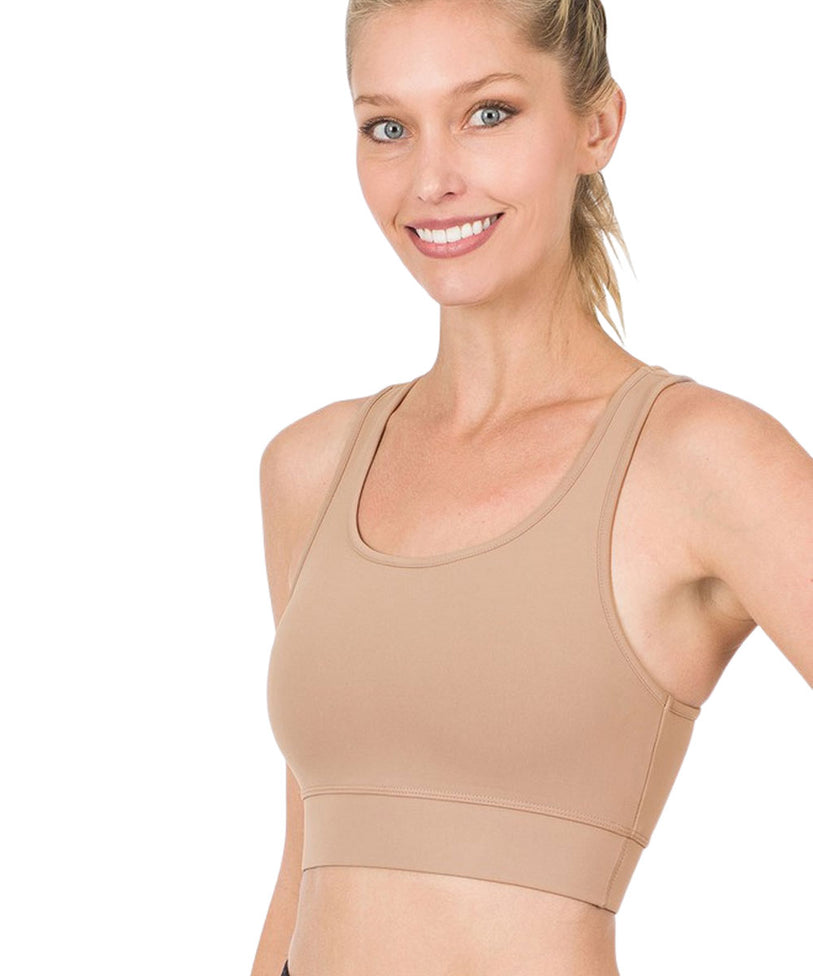 'That Girl' / Nude Athletic Racerback Padded Sports Bra
