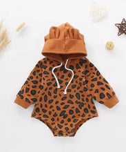 Baby Leopard Print Hooded Onesie - Mom & Mini Collection Style