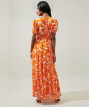 Capri Floral Tiered Orange and White Maxi Dress