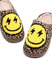 Smiley Face Leopard Plush Slippers
