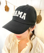 Mama Baseball Cap - Black Color / Sherpa Letters
