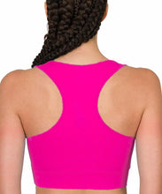 Viva Magenta / Hot Pink Athletic Racerback Padded Sports Bra