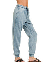 Washed Cotton Blue Sweatshirt and Jogger Set