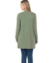 Dark Sage Soft Cardigan Sweater with Pockets