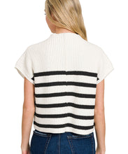 Short Sleeve Striped Sweater Top