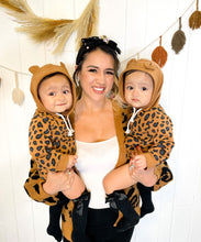 Baby Leopard Print Hooded Onesie - Mom & Mini Collection Style