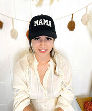 Mama Baseball Cap - Black Color / Sherpa Letters