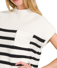 Short Sleeve Striped Sweater Top