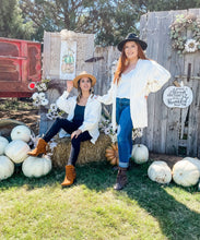 Knit Ivory Balloon Sleeves Chunky Cardigan Sweater