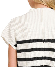 Short Sleeve Striped Sweater Top