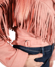 Lex Faux Suede Pink Fringe Jacket