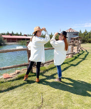 Knit Ivory Balloon Sleeves Chunky Cardigan Sweater