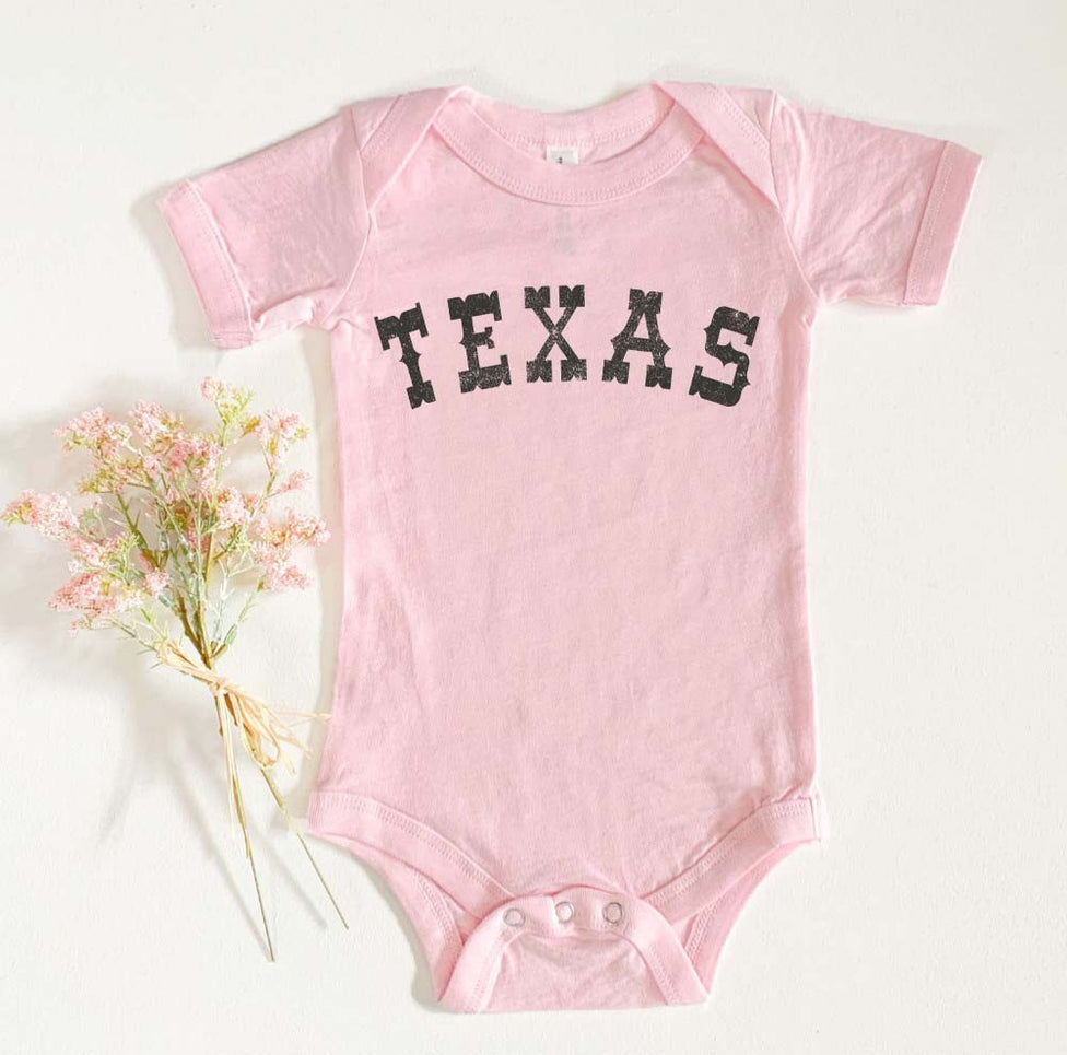 Texas State Graphic Baby Onesie - Pink Color
