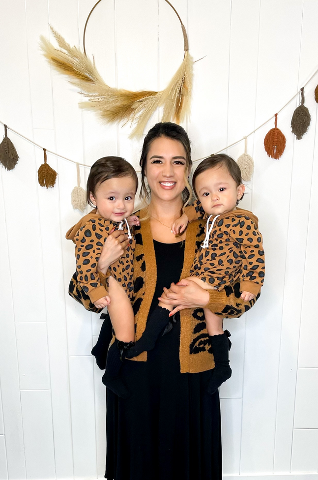 Leopard Chunky Cardigan Sweater - Mom & Mini Collection Style